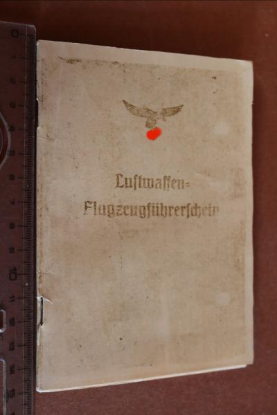 Copy of Luftwaffe pilot's license with blind flight He 111